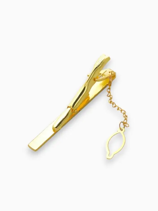 Зажим для галстука стальной &laquo;Классический&raquo;, квадраты с эмалью, чёрный в золоте