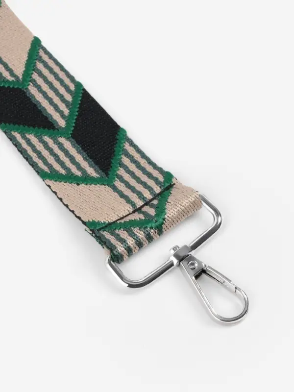 Ручка для сумки &laquo;Стрелки&raquo;, стропа, с карабинами, 139&plusmn;3&times;3.8 см, зелёная, чёрная