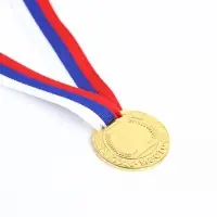 Медали для награждения, под нанесение, d=4 см, 3 шт., на ленте, разноцветные