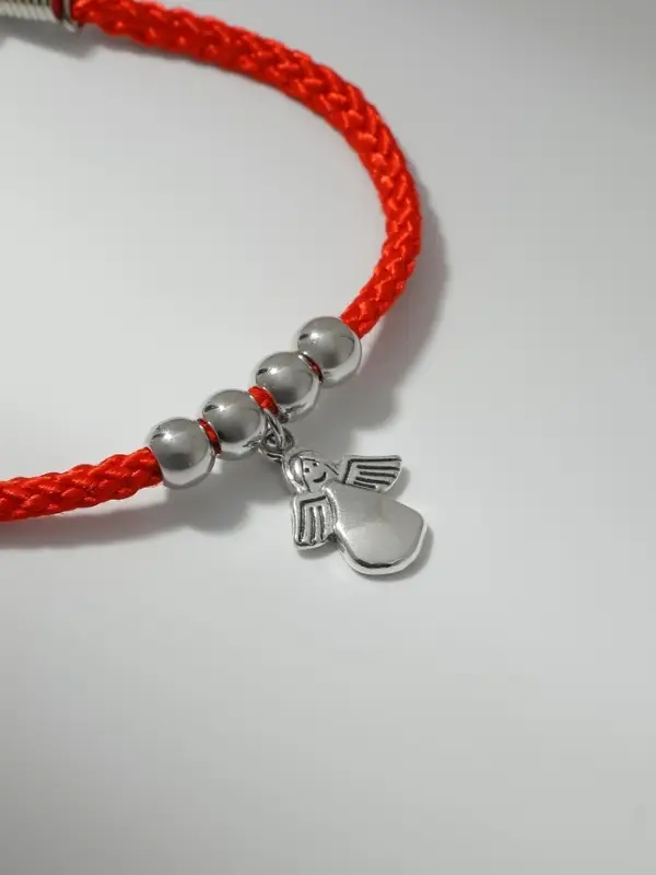 Браслет-оберег &laquo;Красная нить&raquo;, талисман защиты, ангел хранитель, цвет серебро, L=20 см