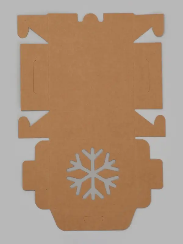 Коробка складная Снежинка крафт 10 х 8 х 3,5 см (фас 20шт)