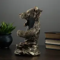 Подставка для бутылки &laquo;Медведь&raquo;, 15&times;16&times;25 см, бронза