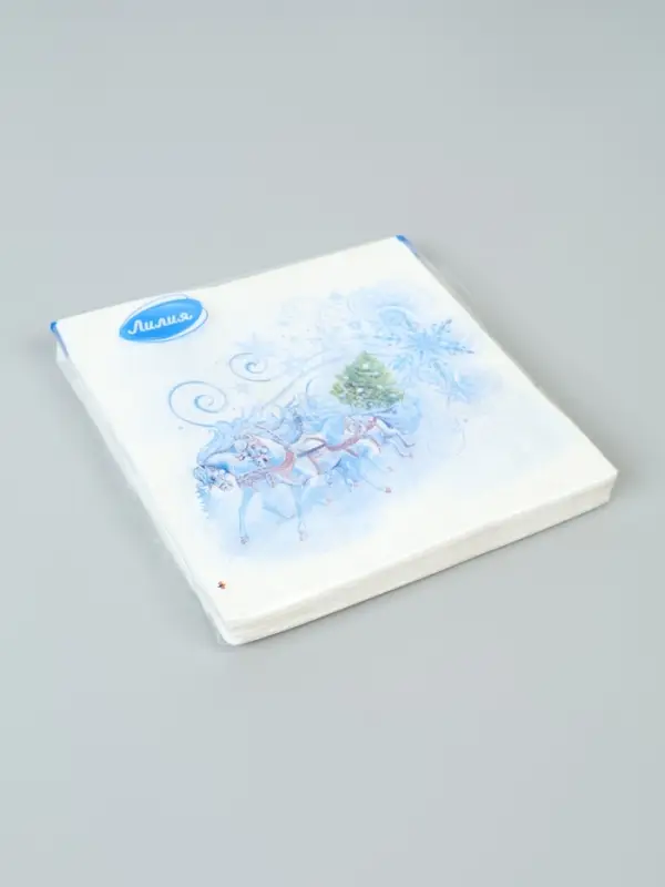 Салфетки бумажные двухслойные «Три белых коня», 33х33, 20 шт