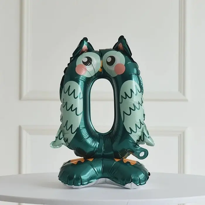 Воздушный шар фольгированный 24 Воздушный шар фольгированный 24" «Цифра 0. Сова», на подставке