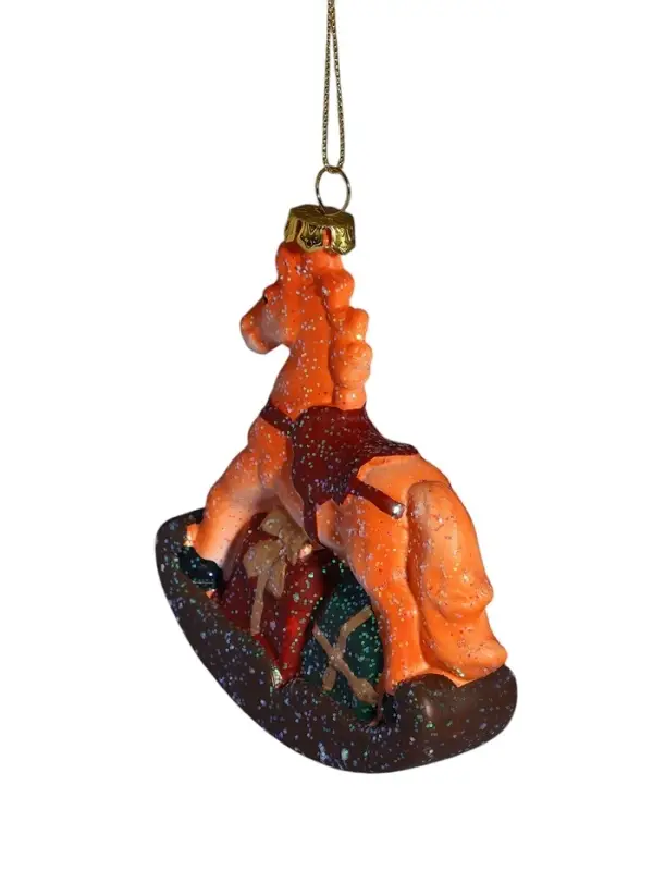 Ёлочная игрушка &laquo;Сияние праздника. Лошадка&raquo;, 9&times;10 см, оранжевая