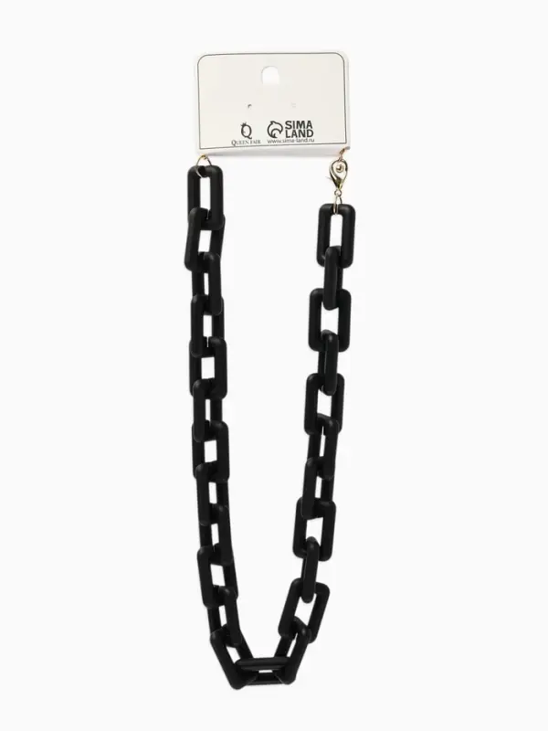 Колье &laquo;Цепь&raquo;, прямые углы, чёрное, 48 см