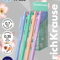 Ручка шариковая автоматическая ErichKrause R=305 Matic Pastel bloom, узел 0.7 мм, синяя, 4 В