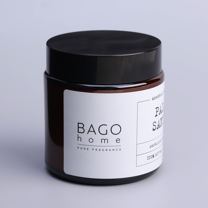 Свеча ароматическая в банке  Свеча ароматическая в банке "Пало санто", совый воск, 88 г