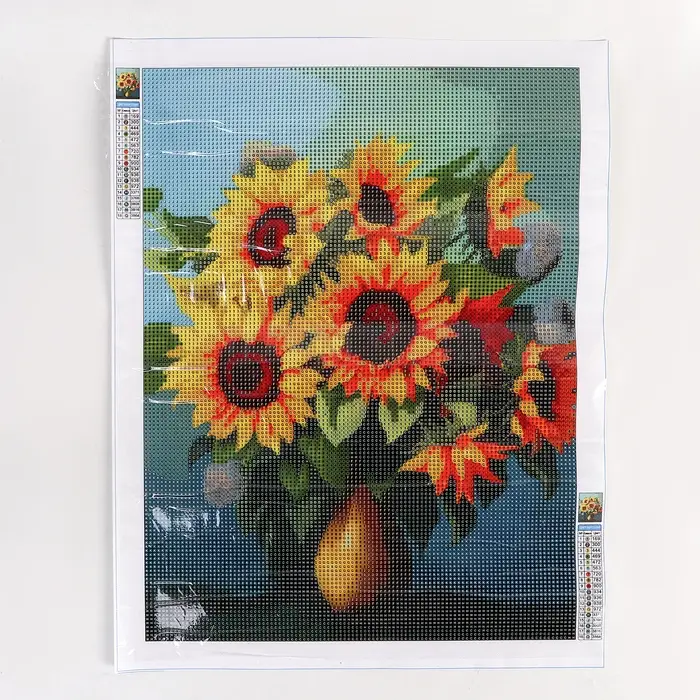 Алмазная вышивка полное заполнение "Подсолнухи", 30*40 см, на холсте