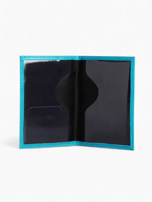 Обложка для паспорта, искусственная кожа, герб 3D, 9.5&times;0.3&times;13.5 см, бирюзовая