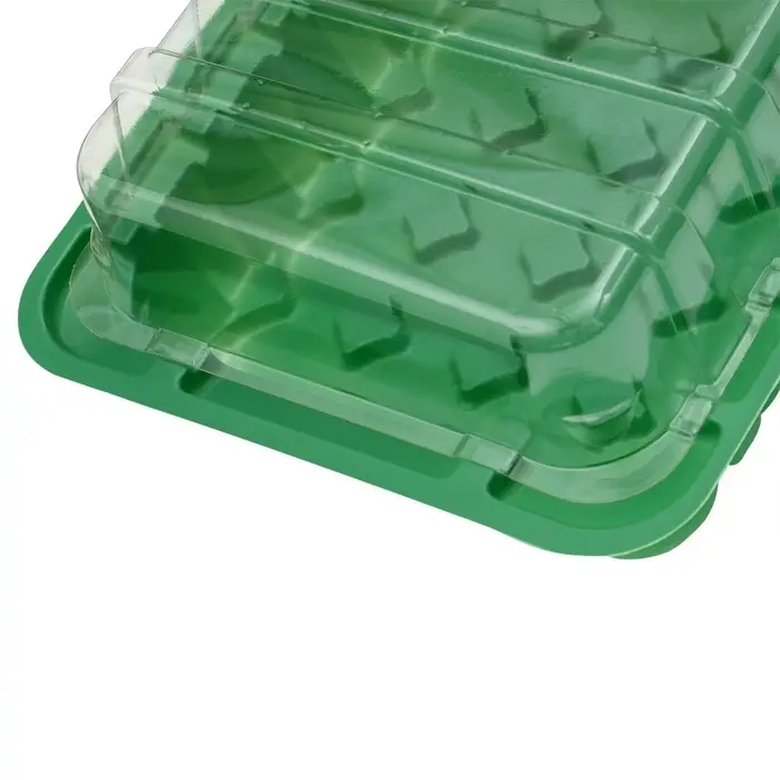 Мини - парник для рассады, 25&times;17.5&times;4.5 см, 24 ячейки под таблетки для рассады d=3 см, пластик, Greengo