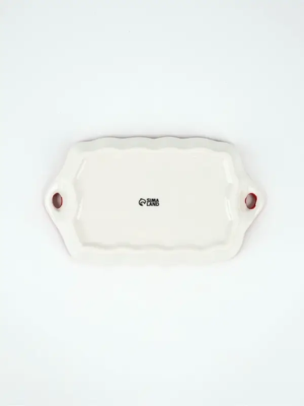 Блюдо керамическое новогоднее «Тройка», 23×13×2.5 см, ручная работа