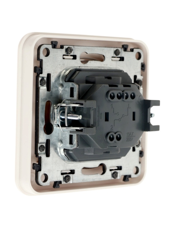 Выключатель, серия "Circular", 10 А, 1 кл., с подсветкой, скрытый, белый