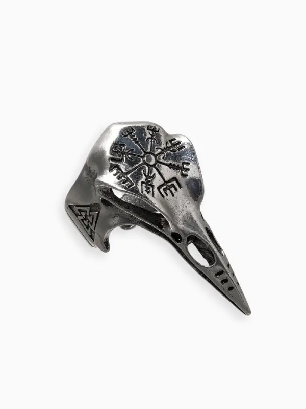Кольцо &laquo;Коготь&raquo;, череп хищника, цвет чернёное серебро, безразмерное