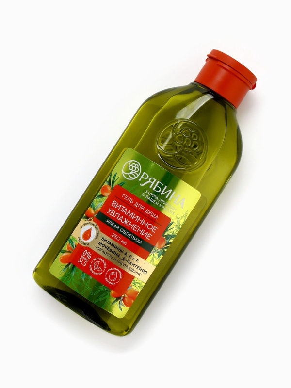 Гель для душа, витаминное увлажнение, аромат облепихи, 250 мл, Рябина Гель для душа, витаминное увлажнение, аромат облепихи, 250 мл, Рябина