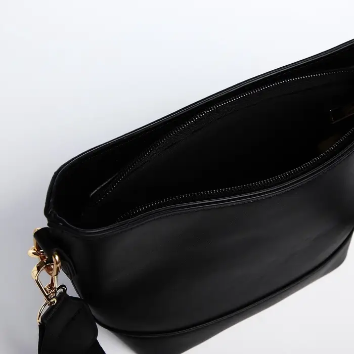 Сумка женская кросс-боди на молнии, 25&times;8&times;15 см, чёрная