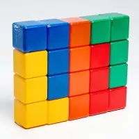 Кубики детские, пластиковые, цветные, 20 штук, 6&times;6 см