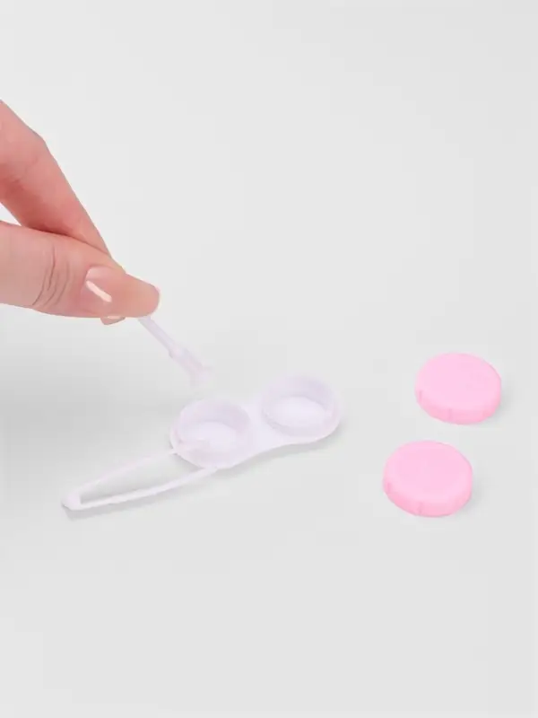 Набор для контактных линз, в футляре с зеркалом, 4 предмета, цвет МИКС