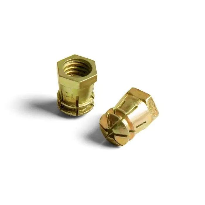 Дюбель ТУНДРА, мебельный, бусола, металлический, оцинкованный, М6, 4 шт