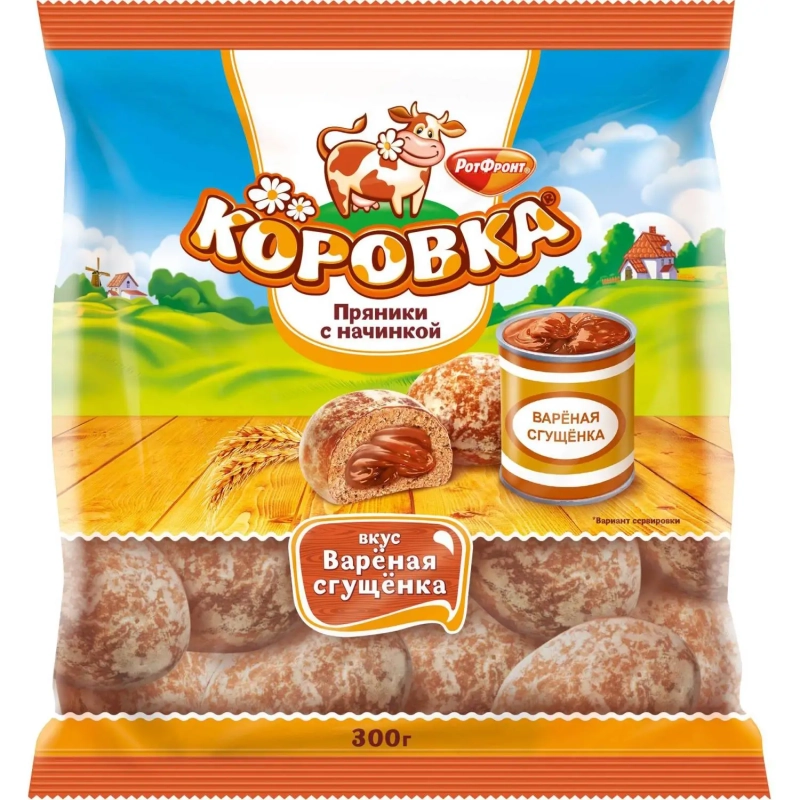 Пряники Рот Фронт Коровка со вкусом вареной сгущенки, 300г