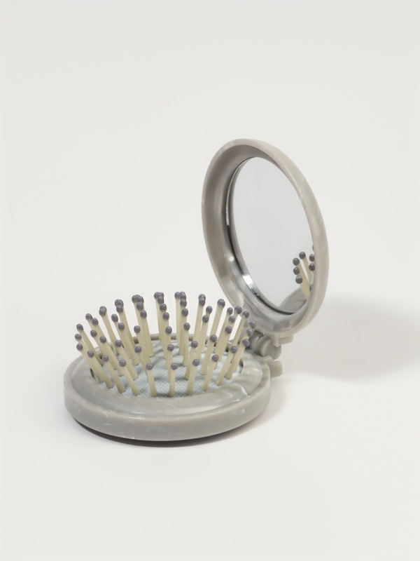 Расческа массажная складная круг МРАМОР d7/7,5*7*2,5см пластик серый пакет QF Расческа массажная складная круг МРАМОР d7/7,5*7*2,5см пластик серый пакет QF