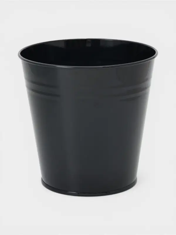 Вазон без ручек, 5 л, h=20.5 см, нержавеющая сталь, чёрный