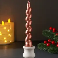 Свеча витая "LUXURY" 25*180 мм, лакированная, капучино Свеча витая "LUXURY" 25*180 мм, лакированная, капучино