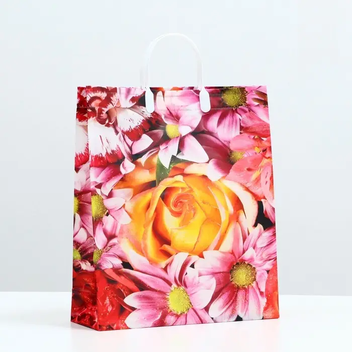 Пакет &laquo;Цветочная фантазия&raquo;, мягкий пластик, 37&times;32 см, 120 мкм