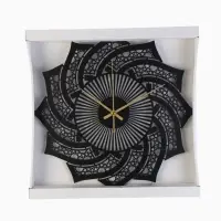 Часы настенные интерьерные &laquo;Вихрь&raquo;, бесшумные, плавный ход, d=40 см, металл, чёрные