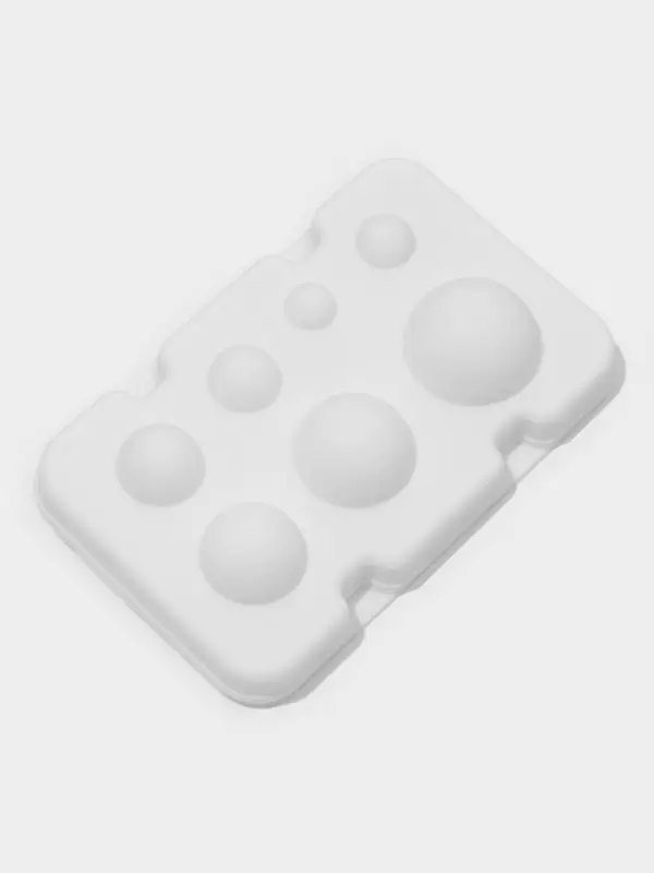Форма для муссовых десертов и выпечки из 2 частей Доляна &laquo;Шарики&raquo;, силикон, 13&times;8.5&times;3 см, 7 ячеек (d=1-3.5 см), белая