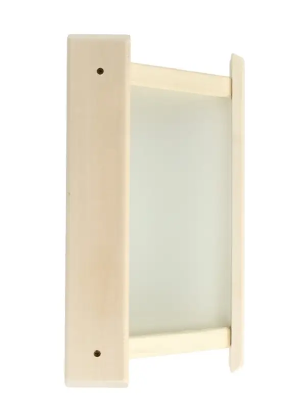 Абажур для бани и сауны, дерево, с настенный, угловой, со вставкой из белого стекла, &laquo;Добропаровъ&raquo;