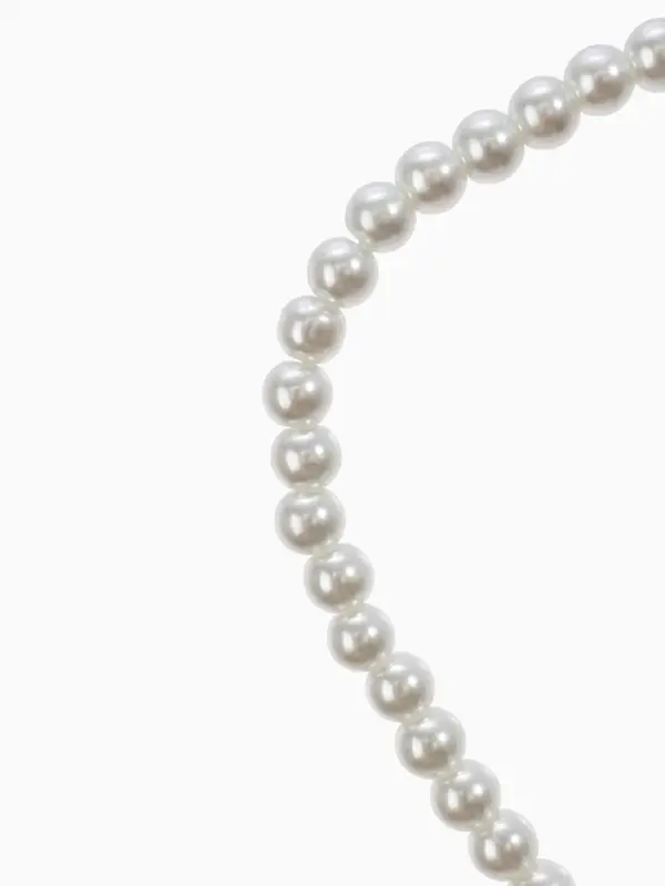 Бусы &laquo;Бантик&raquo;, жемчужины с завязкой, белые, 40 см