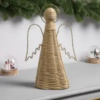 Светодиодная фигура &laquo;Ангел плетёный&raquo;, 32&times;16&times;9 см, 20 LED, от батареек ААх2, свечение тёплое белое