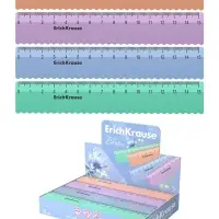 Линейка 15 см ErichKrause Pastel Bloom, волнистый край, МИКС