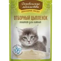 Влажный корм для котят &laquo;Деревенские лакомства&raquo;, отборный цыпленок паштет, пауч, 70 г