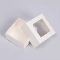 Коробка складная, крышка - дно, с окном, белая, 8×8×4 см