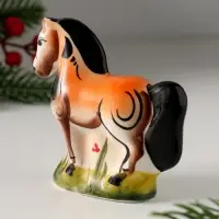 Сувенир Лошадь Диана, 8х8х3 см, гжель,цвет МИКС