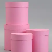 Набор шляпных коробок  4 в 1 "Розовый" 18 &times; 18 ‒14 &times; 14 см