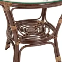 Набор садовой мебели "Bagama": 2 кресла, 1 диван, 1 стол, ротанг тёмный, подушки зелёные