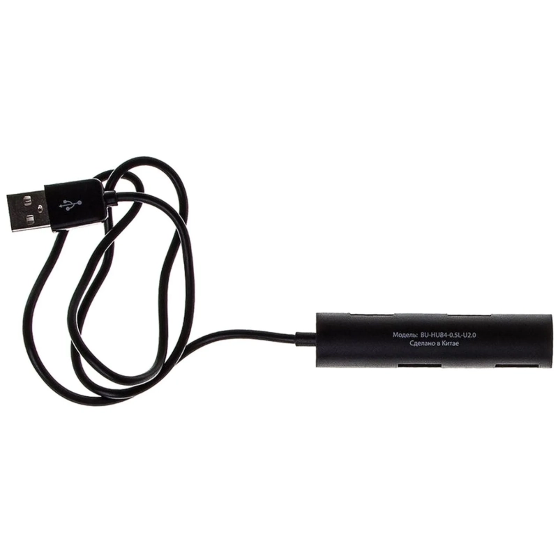 Разветвитель USB 2.0 Buro BU-HUB4-0.5R-U2.0 4порт. черный