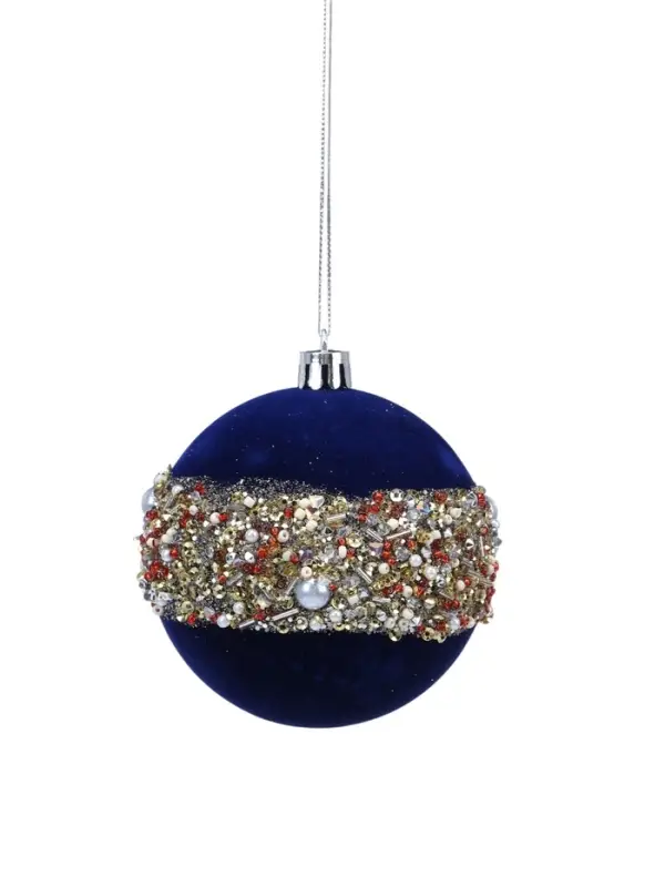 Ёлочные игрушки 4 шт. «Освин», шары новогодние, d=8 см, синий Ёлочные игрушки 4 шт. «Освин», шары новогодние, d=8 см, синий