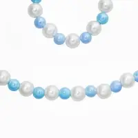 Набор детских украшений &laquo;Выбражулька. Жемчуг&raquo;, 2 предмета: бусы 35 см, браслет, d=6 см, белый, голубой