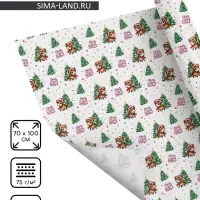 Бумага упаковочная глянцевая &laquo;С Новым годом и Рождеством&raquo;, 70&times;100 см