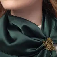 Кольцо для платка &laquo;Бабочка&raquo;, цвет золото в черненом золоте