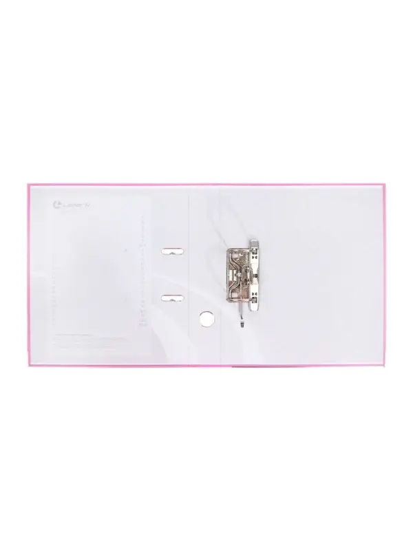 Папка-регистратор А4, 50 мм, ПВХ, тиснение &laquo;лен&raquo;, металлическая окантовка, карман на корешок, собранная, розовая, микс