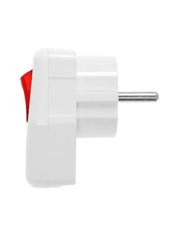 Вилка угловая с выключателем TANGO, 16 А, 250 В, IP 20, с заземлением, белая, индивидуальная упаковк