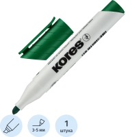 Маркер для белых досок KORES зеленый 3-5 мм скошенный наконечник 20855