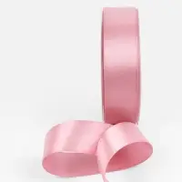 Лента атласная TEIRA, двухсторонняя, 25 мм, 25&plusmn;1 м, розовая №158