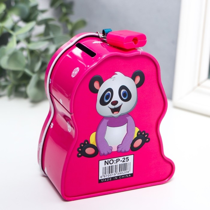 Копилка металл Копилка металл "Маленькая панда" с замком и ключами МИКС 10х5х8,5 см