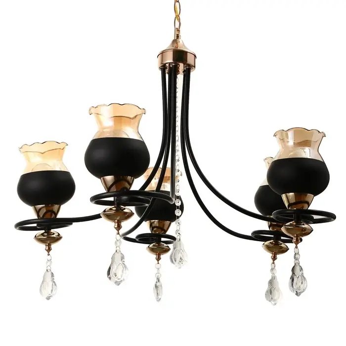 Светильник подвесной BayerLux &laquo;Лира&raquo;, люстра 5хЕ27, 40 Вт, чёрный, 60&times;60&times;85 см